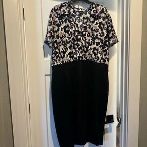 Torrid nwot 3x at the knee florid black dress.